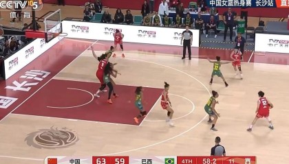 为世界杯资格赛热身，中国女篮加时战胜巴西队